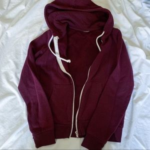 MAROON ZIP UP HOODIE